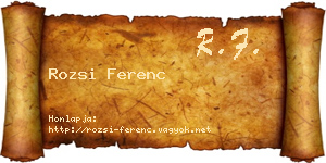 Rozsi Ferenc névjegykártya